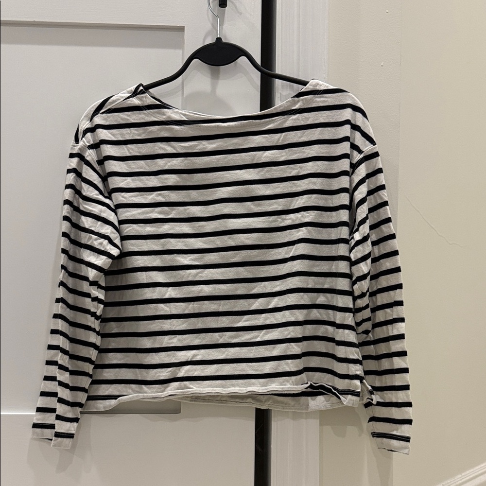 Striped Black and White Women's Top